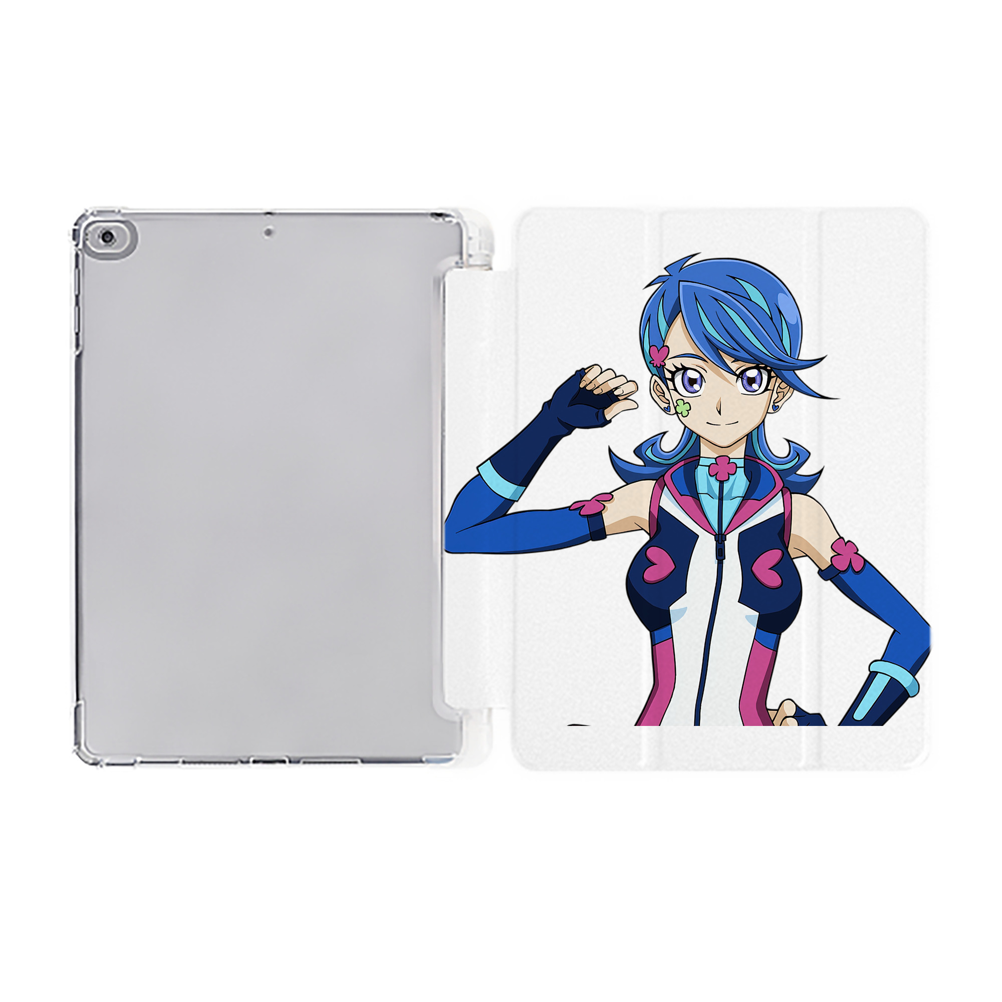 （画像用） 遊☆戯☆王 Yu-Gi-Oh! IPad ケース ペン収納付き 三つ折りスタンド PUレザー×シリコン 対応機種9.5/10.5/10.9インチ
